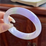 Certificate Natural Purple Jade Bangle Bracelet for Women Good Luck Wealth