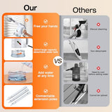 ScrubWiz 10-in-1 Steam Cleaner, Steam Mop & Detachable Handheld Steam Cleaner, 320ml Water Tank, 10s Fast Heating, Portable Steamer for Kitchen, Floor, Tiles, Window, BBQ Grill, Car, Bright White