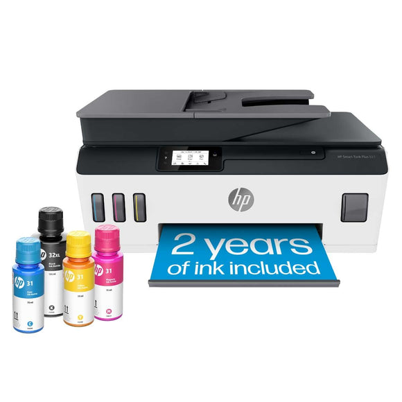 Wireless All-in-One Ink -Tank Printer, up to 2 Years of Ink in Bottles, HP