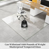 FlyEcho Glass Chair Mat 60" x 80" Tempered Glass Office Chair Mat
