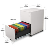Modern Soho Design 2-Drawer Metal Mobile File Cabinet with Lock Key