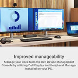 Dell Pro Dock WD25 - USB Type-C with DP Alt Mode Connector, DisplayPort/HDMI/USB 3.2 Gen2 Connectivity