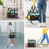 Large Rolling Cleaning Caddy Bag with Detachable Trolley, Waterproof Cleaning Caddy on Wheels for Housekeepers