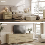 SICOTAS Oversized Nightstands Set of 3 for Bedroom - Storage Bedside Table