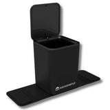 Car Trash Can with Lid, 0.8 Gallon Medium Car Garbage Bin with Stability Base Flap & Spikes for Car Humps and Flat Floors,