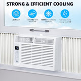 Electactic Window Air Conditioner 6,000 BTU, Window Type AC Unit with Cooling, Dry Mode, 4 Fan Speeds, 24-H Timer, Sleep Mode, Cooling for 250sq.ft Bedroom, Living Room, Office