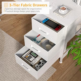 DLisiting White Computer Desk with Hutch & Drawers - Office Desk with 3 Storage Drawers and Power Outlets