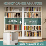 71" Metal Book Shelf,5 Tier Bookshelf with Adjustable Shelves,White Bookshleves and Bookcases