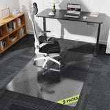 2 Packs 32" x 48"Heavy Duty Clear Office Chair Mat for Thick Carpet,Durable Plastic Under-Desk Carpet Protector