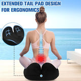 DailyCuddles Seat Cushion, Chair Cushions for Office Chairs/Desk Seats/Wheelchair - Hip & Sciatica, Black