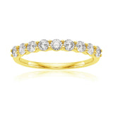 Oseew 0.35CT Lab Grown Diamond Wedding Band For womens Stackable Bands and Wedding Rings(yellow gold) Engraving text