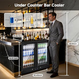 BODEGACOOLER Back Bar Cooler, 2 Door Commercial Beverage Refrigerator