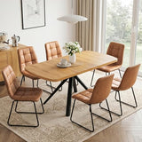 HIPIHOM Extendable Dining Table Set for 6 People, 47.2"-63" Kitchen Table