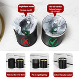LEASYLIFE 14L/3.7GAL Black and GoldTrash can,Open Top, otel,Store