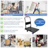Push Cart Dolly, Moving Platform Hand Truck with 360 Degree Swivel Silent Wheel
