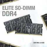 Elite DDR4 16GB Kit (2 x 8GB) 3200MHz PC4-25600 CL22 Unbuffered Non-ECC 1.2V SODIMM 260-Pin Laptop Notebook PC Computer Memory Module Ram
