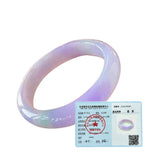 Certificate Natural Purple Jade Bangle Bracelet for Women Good Luck Wealth