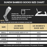 Sunew 6 Pairs Women Wicking Viscose Made from Bamboo Socks,Athletic Indoor Sport Running Workout Crew Cushioned Wicking Moisture Hiking Cycling Work Bamboo Fiber Socks Grey S
