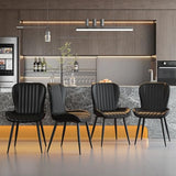 Dining Chairs Set of 4,Black Leather Dining Chair Upholstered