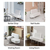 OmySalon Waiting Room Bench Seating,Salon Reception Bench Office Chair with Backrest