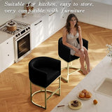 Counter Height Bar Stools Set of 4, Modern PU Leather Kitchen Island Stools