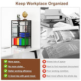 EasyPAG Rolling File Cart with 14 Slot Mail Organizer, Under Desk Storage with Hanging File Rack