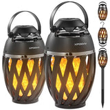 Xpoovv Outdoor Speakers Bluetooth Waterproof,Gifts for Men Women Dad Father,LED Flame Speaker Portable Bluetooth Speakers with Stakes/Poles/Hook Loud Sound 24H Playtime for Patio/Party/Camping 2 Pack