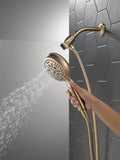 Delta 7-Setting Brushed Gold Handheld Shower Head with H2Okinetic Spray, Hand Held Shower Head with Hose, 1.75 GPM Flow Rate, Champagne Bronze 54810-CZ-PK