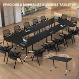 Folding Conference Table, 6 Pack Foldable Rolling Conference Room Tables