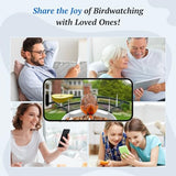 DOCOON Smart Bird Feeder with Camera, 2K HD AI Identify Birds Species, Bi rd Watching Camera with Solar Panel, Instant Notifications, Ideal Present for Bird Lover, Dark Green