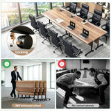 10 Pack Folding Conference Table,Modular Conference Room Table with Wheels,2-60 Person Modern Flip Top Nesting Mobile Tables,Space Saving