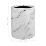 Marble Design Small Trash Can, Plastic Round Trash Can Bathroom Wastebasket Garbage Can Office