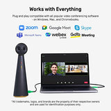180 4K Panoramic Video Conference Camera w/ 180° & 120° View, Premium Webcam, Full Room Coverage, AI Auto Framing