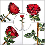10'' Red Crystal Rose Figurine - Rose Flower Gifts for Mom Women