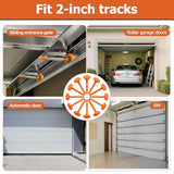 EXERAUO 12 Pack 2" Nylon Garage Door Rollers, 4" Nylon Layer Stem, Quiet/Smooth Garage Door Wheels Replacement, Double Seal 6200-2RS Bearings