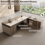 Modern L Shaped Executive Desk with 4 Drawers, 71 inch Large Home Office Desk