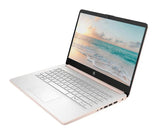 HP 14" Business Laptop Computer with 1-Year Office 365, Intel Quad-Core N150 Processor, 4GB RAM 640GB Storage (128GB UFS+512GB SD Card), Windows 11 Home, PLUSERA Earphones, Pale Rose Gold