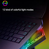 KMWHPJN Gaming RGB Laptop Cooler 12-17 Inch Led Screen Cooling Pad Notebook Stand with Six Fan and 2 Port