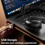 Single-Ear Wireless Headset & USB Dongle, Fit for PC/Laptop/Teams/Call Center