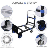 3 in1 Heavy Duty Convertible Hand Truck Dolly Cart, Folding Trolley Cart with Wheels