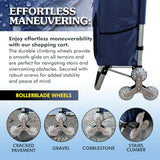 Ultra-Lightweight Stair Climber Cart for Groceries & Laundry, Durable 6-Wheel Folding Shopping Cart