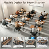 47.2in Folding Conference Table, Modular Meeting Table with Wheels