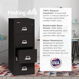 FireKing Fireproof Vertical File Cabinet (4 Letter Sized Drawers, Impact Resistant, Waterproof