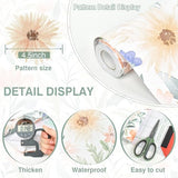 MelunMer Floral Wallpaper Peel and Stick Wallpaper Boho 17.3"x393" Self Adhesive Removable Wall Paper for Bedroom/Bathroom Wildflowers Contact Paper for Cabinets Covering Wall Papers Deco Botanical