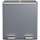 Dual Trash Can, Stainless Steel Kitchen Garbage Can, Double Compartment Classified Rubbish Bin