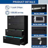 File Cabinet with Lock, 4 Drawer Large Metal Filing Cabinet,Home Office Lockable Storage Cabinet for Hanging Files