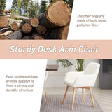 YEEFY Desk Chair No Wheels Vanity Chair Makeup Chair Comfy Accent Chair for Living Dining Room Bedroom Home Office Mid Century