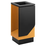 Zedfire 13 Gallon Commercial Outdoor Trash Can - Square Decorative Waste Bin with Steel & Wood