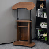 Portable Adjustable Laptop Stand with Swivel Table Sitting to Stand Desk for Conference, Classroom and Reception, Versatile Presentation Solution