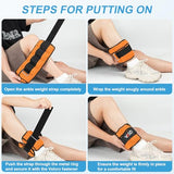 VBSD Adjustable Ankle Weights for Men Women, 10lb 1 Pair Leg Weight Straps, Weighted Ankle Weights Set, 1-5 lbs Each Ankle, 1 Pair 2-10 lbs, Orange